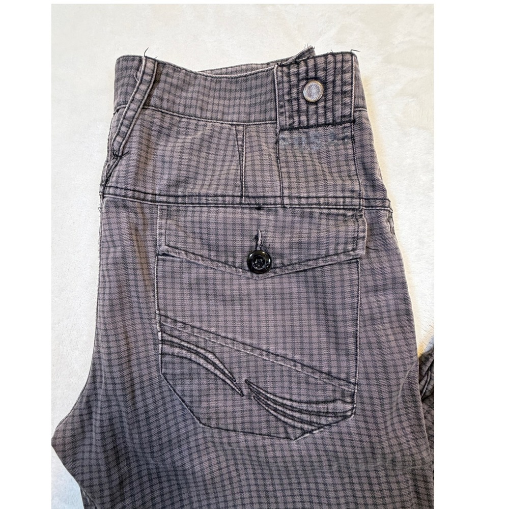 F.U.S.A.I Grey Plaid Y2K Vintage Utility Cargo Pants Mens 32 Excellent